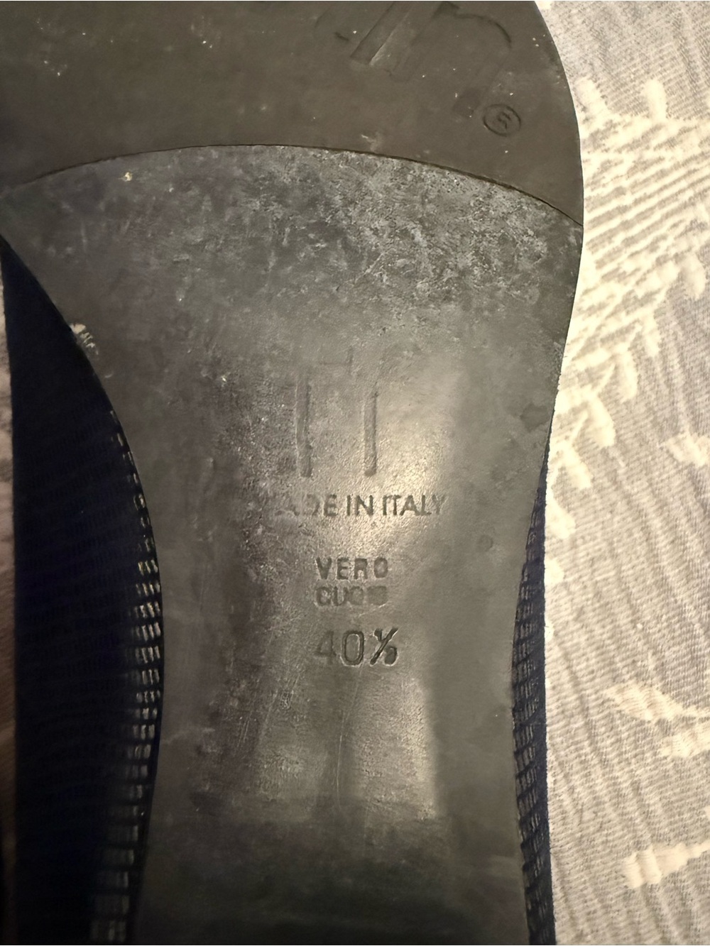 Thierry Rabotin Ronna Navy Textured Slip-On Shoes - Picture 3 of 5